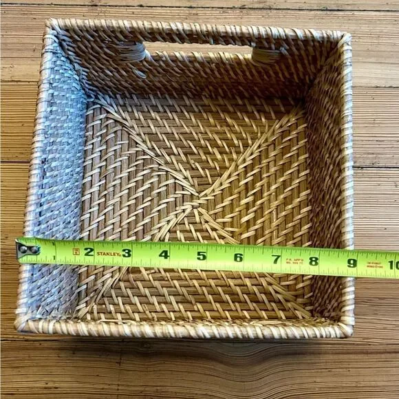 Container Store Rattan Cube with Handles Natural. - Picture 4 of 8
